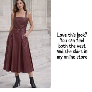 LAST CHANCE DRA Saskia Faux Leather A-Line Midi Skirt